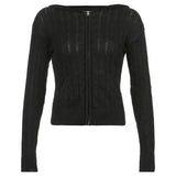 Solid Kintted Jackets y2k Casual Coat Long Sleeve Cute Harajuku Basic Outwear Autumn Winter Hoodies Women Korean