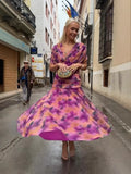 Mesh-Printing Dress In Spring/Summer 2025 INS Holiday Casual Party