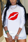 Casual Print Round Neck Long Sleeve Sweatershirt