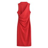 Midi Dress 2025 Spring/Summer Banquet Sleeveless Dresses In The Long