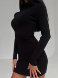 Knitted Dress 2025 Autumn And Winter New Hollow Sexy Tight Short Sweater