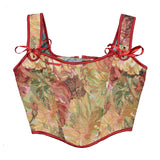 New Oil Painting French Sweet Pink Ink Daisold Half-Breasted Waistcoat Strap Strap Adjustment