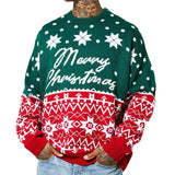 Men's Autumn/Winter Christmas Knitted Christmas Jackcase Christmas T-Shirts With Loose Hooded Sweater