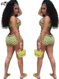Casual 2 Two Piece Sets Tracksuit Women Outfits Summer 2022 Green Grid Matching Sets Sleeveless Crop Top Biker Shorts