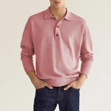 Wish Autumn Long-Sleeved V-Neck Button Men's Casual Polo