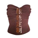 Spring And Summer Women's Explosive Pure Color Cross-Knitted Knitted Bra Vest