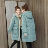 Quality Winter Jacket Women Parker Thick Down Cotton Jacket Large Size Mid-Long Hooded Outerwear Women Warm Winter