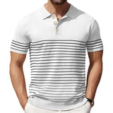 Men's Men's Casual Ball Striped Knits Ice Shuang Silk Knitting Business Polo