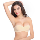 Nude Wedding Dress Invisible Bra Blade Strapless Tape Bras Sexy push up 3 breasted Candy colors