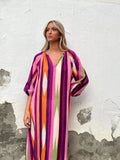 Spring/Autumn Spring/Autumn New V-Neck Fashion Print Seven-Sleeve Loose