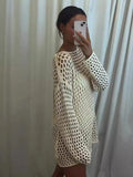 Hollow Beach Knitted Shirt Summer Seaside Vacation Long-Sleeved Sunscreen