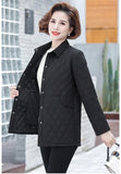 Women's Cotton Jacket New Solid Color Plus Size 5XL Thin Cotton Padded Shirt Jacket Middle-aged Elderly Mothers