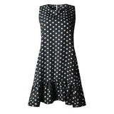 Dot Dress Women 2020 New Summer Beach Casual Dress Plus Size Sleeveless yellow Loose A-Line Midi Beach Dresses