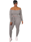 Sexy Off Shoulder Knit Top And Leggings 2 Piece