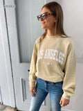 Name Printed Sweatshirts for Women 2024 Autumn Winter Long Sleeve O-Neck Pullovers Tops Retro Loose Casual Sweatshirts Tops-Outfit