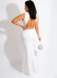 Sleeveless Patch Beaded Mermaid Long Evening