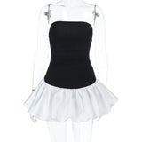 Spring 2025 New Style Temperament Sexy Body-Bossed Bubble Sleeve A Swing Dress