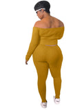 Sexy Off Shoulder Knit Top And Leggings 2 Piece