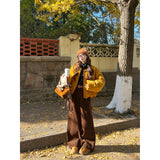 Suit Wearing Cotton Women's 2025 Early Winter New Loose Thin Cotton Coat Retro Brown