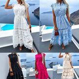 Women's New Fashion With Waist Lace Splicing Long