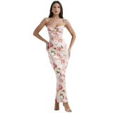 Summer New Flower Print Sexy Wrapped Breast Temperament Sling