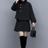Autumn And Winter New Wool Coat Women's Temperament Small Fragrant Dress Short Dress Thin Casual Two
