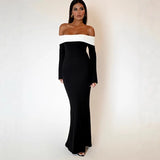 New Women's Sexy Deep V-Low Backpack Skirt With Folded Fishtail