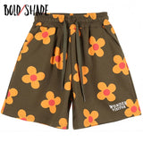 Bold Shade 90s Teenager Fashion Harajuku Matching Sets Floral Print Hoodies And Elastic Waist Shorts Autumn Streetwear 2pcs