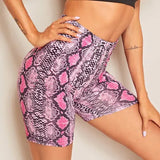 Women Summer Shorts New Snake Print High Waist Shorts Elastic Waist Short Trousers Women Trousers Pantalones Cortos Mujer-Outfit