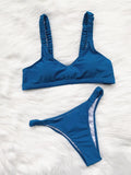 Solid Color Two-piece Sexy Cross Bikini