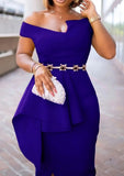 Off Shoulder Formal Slit Midi