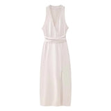 New Translucent V-Collar Dress 7969027-Outfit