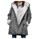 Intellectual Simple Original Style Solid Color Leisure Button Cardigan To Keep Warm Medium And Long Hooded Lady's Coat-Outfit