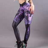 Waist Fitness Leggings Women 3D Moon Print Fashion Leggins Push Up Sexy Ankle-Length Pants Elasticity Legging