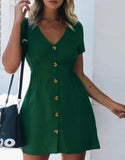 Dress Women 2021 Robe Femme Dress Sexy V Neck Short Sleeve Beach Casual Boho Pink Dress Plus Size Vestido De Mujer