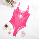 Cute Pink Lace Mesh Bodysuits with Bone Party Night Club Women Tops Sheer Hot Sexy Summer Straps Sleeveless