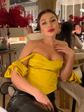 Sexy Satin Off Shoulder With Bow Sleeve