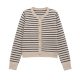 Homemade New Women's Classic Fashion Striped Knitted Coat