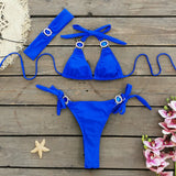 Three-Point Strap Bikini Split Swimsuit Woman 2025 New Multi-Color Bikini