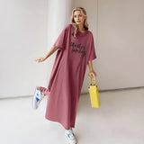 New European Code Large Version Of The Station Short Sleeve Loose Joint Dress Dress Women's Summer