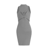 Spring 2025 New Hollow Knitted Vest Dress Slimy And Sexy Short-Packed