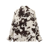 Shirt Women's Skirt Set Explosive Texture Silk With Belt Animal