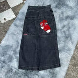 Y2K Big Boy Jeans Original Hip-Hop Embroidered Loose Jeans Street High-Outfit