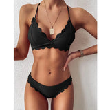 Sexy Bikini Women Swimsuit Cut Flower Bikini Set Push Up Swimwear Female Bikini Set Solid Bathing Suits Beach Wear