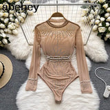 Women Sexy Backless Rompers Fashion Korean Bodycon Jumpsuits 2022 New Summer Chic Streetwear Flocking Slim Bodysuit