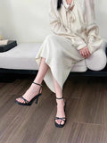 With Sandals Women 2025 New Summer Thin Heel White Dress Without Tired Pop High
