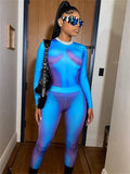Fall Blue Matching Sets Womens Two 2 Piece Sets Tracksuit Sweatsuits For Womens Long Sleeve Top Outfits Skinny Pants
