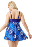 Strap Floral Print Plus Size One Piece