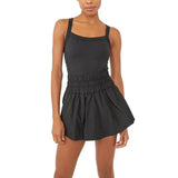 Women Tennis Dress Summer Casual Solid Color Sleeveless Open Back Athletic Mini Dresses with Pockets Sports Workout Golf Dress 703-0-Outfit