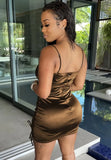 Satin Strap Ruched Mini Club